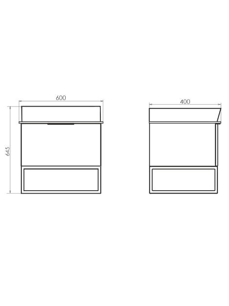 Тумба с раковиной Comforty Порто 60 подвесная, темно-коричневый дуб