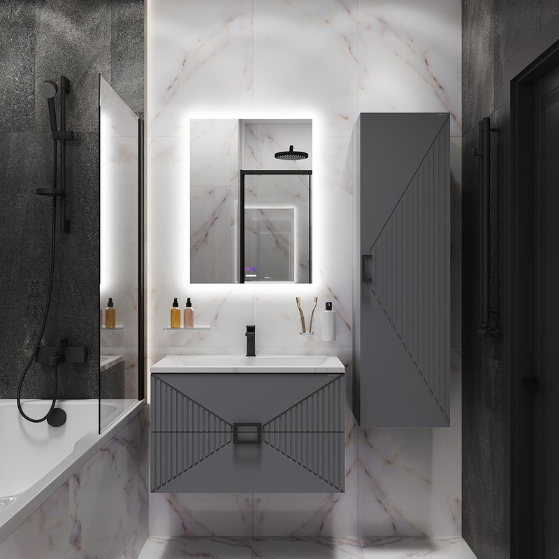 Тумба под раковину без столешницы Grossman Луксор 60 матовый графит