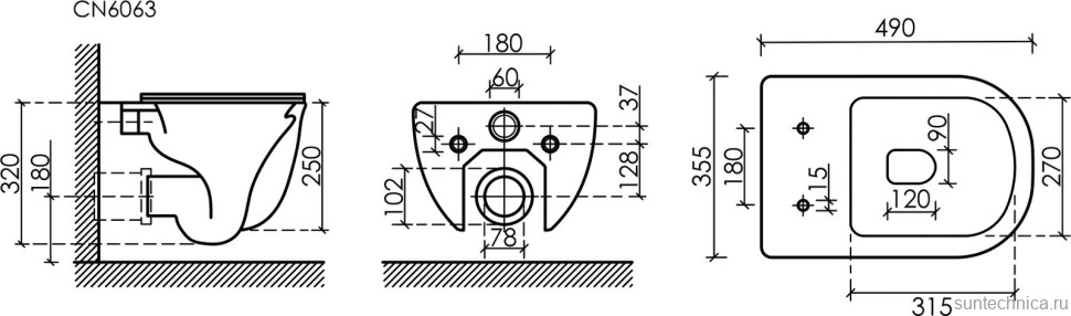 Унитаз подвесной Ceramicanova Modena Rimless CN6063MW белый матовый