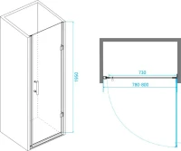 Душевая дверь в нишу RGW Passage PA-06B 41080608-14 80х195, профиль черный