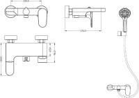 Смеситель для ванны с душем Boheme Spectre 453-BR бронза