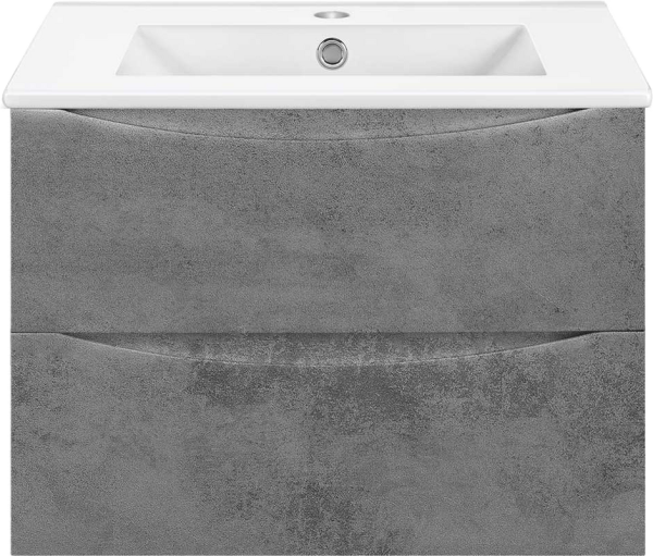 Тумба под раковину Vincea Mia Slim 70, подвесная, 2 ящика, бетон