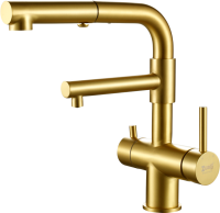 Комплект Мойка Zorg Light ZL R 580-2-440 BRONZE бронза + Смеситель Sanitary SZR-3216 Bronze бронза + Измельчитель Bone Crusher BC 910-SL-Slim Line