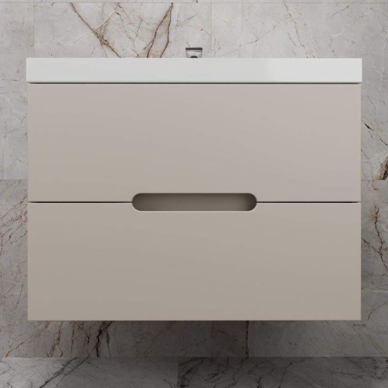 Тумба с раковиной Style Line Матис 80 подвесная, крем