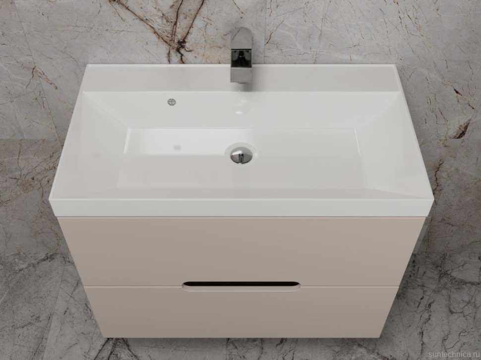 Тумба с раковиной Style Line Матис 80 подвесная, крем