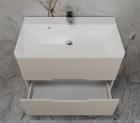 Тумба с раковиной Style Line Матис 80 подвесная, крем