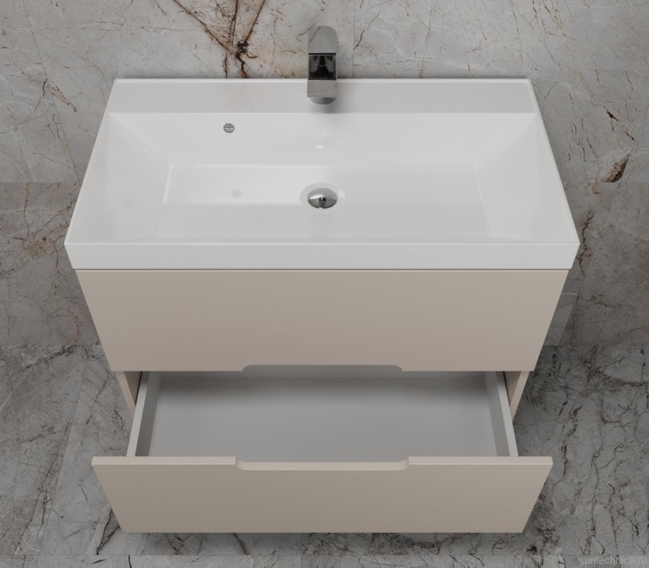 Тумба с раковиной Style Line Матис 80 подвесная, крем