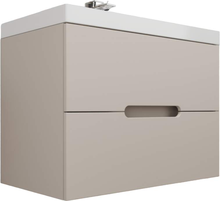 Тумба с раковиной Style Line Матис 80 подвесная, крем