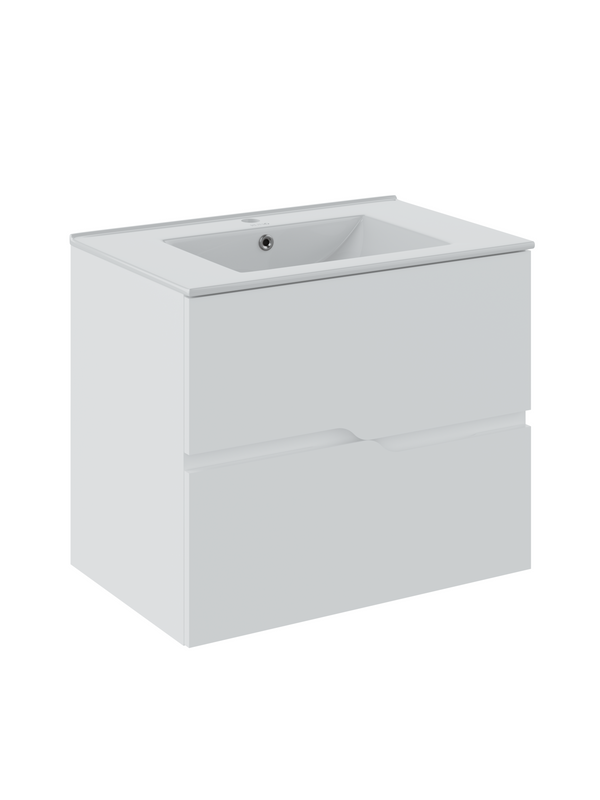 Тумба под раковину без столешницы Runo Палермо 80 подвесная, глянцевая белая