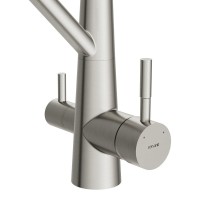 Смеситель для кухни Cersanit Живой (Vivo) 64837 с гибким изливом, сатин, черный