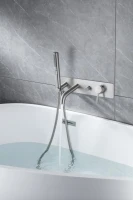 Встраиваемый смеситель для душа и ванны Allen Brau Priority 5.31006-BN С ВНУТРЕННЕЙ ЧАСТЬЮ, брашированный никель