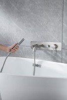 Встраиваемый смеситель для душа и ванны Allen Brau Priority 5.31006-BN С ВНУТРЕННЕЙ ЧАСТЬЮ, брашированный никель