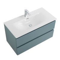 Мебель для ванной комнаты BelBagno Kraft 80 подвесная, матовая голубая, раковина bb-8099-80