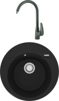 Комплект Мойка Lemark Sula 500 9910001 антрацит + Смеситель Linara LM0405PAN антрацит