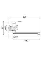 Смеситель с длинным изливом для ванны РМС SL141 SL141-006E Смеситель с длинным изливом для ванны РМС SL141 SL141-006E