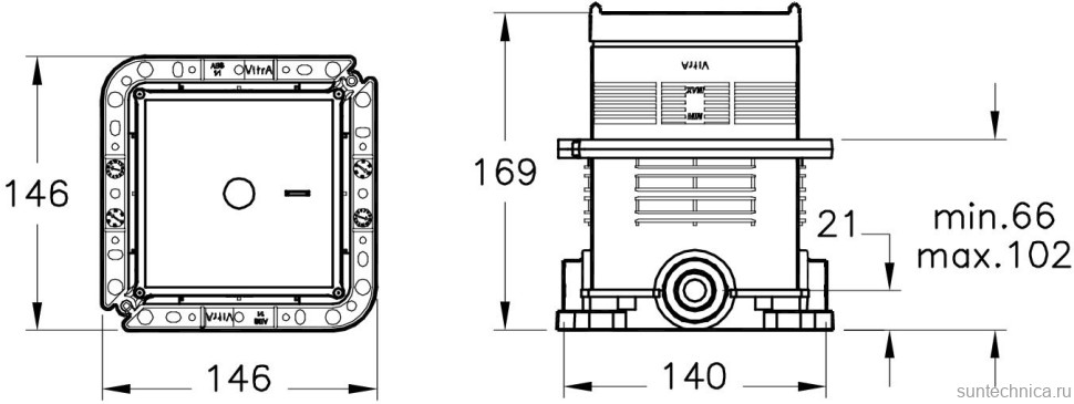 Душевой комплект VitrA Origin A49266EXP С ВНУТРЕННЕЙ ЧАСТЬЮ, хром
