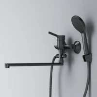 Смеситель с длинным изливом для ванны AM.PM X-Joy S F85B90122 черный Смеситель с длинным изливом для ванны AM.PM X-Joy S F85B90122 черный