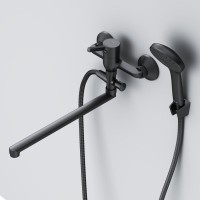Смеситель с длинным изливом для ванны AM.PM X-Joy S F85B90122 черный Смеситель с длинным изливом для ванны AM.PM X-Joy S F85B90122 черный
