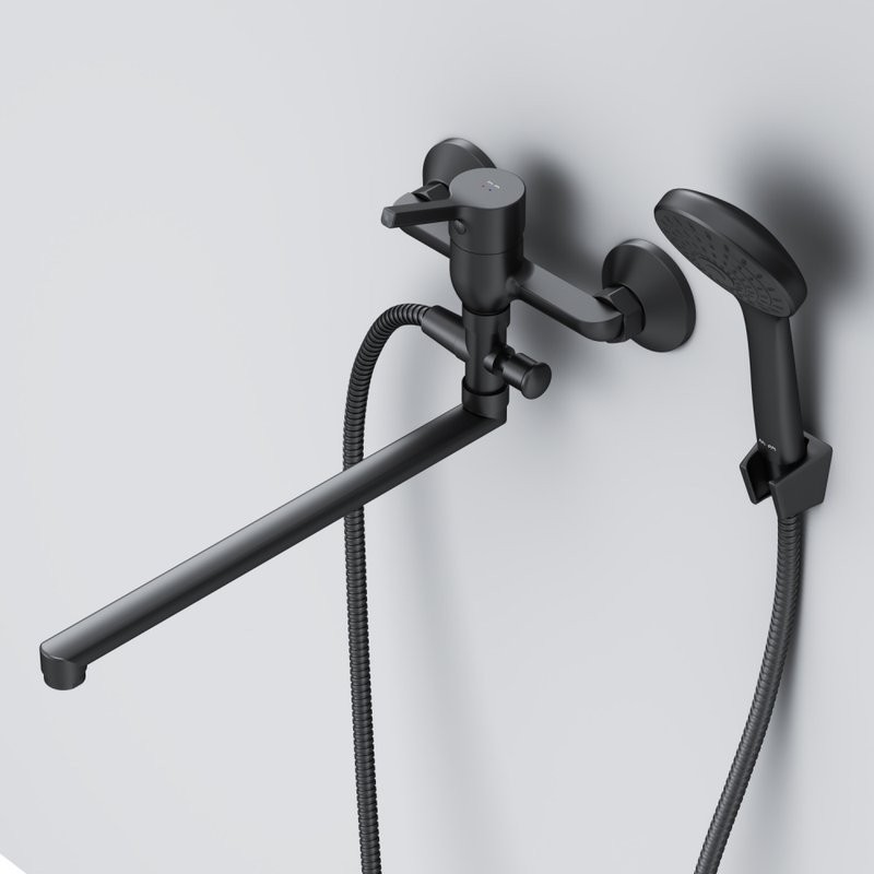 Смеситель с длинным изливом для ванны AM.PM X-Joy S F85B90122 черный