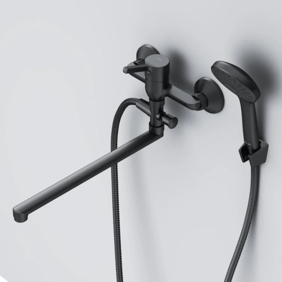 Смеситель с длинным изливом для ванны AM.PM X-Joy S F85B90122 черный