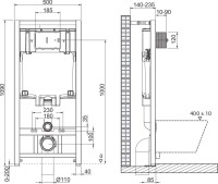 Комплект Унитаз подвесной BelBagno Loto BB070CHR/SC безободковый, с микролифтом, инсталляция BB002-80 с кнопкой BB014-SR-BIANCO