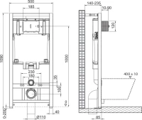 Комплект Унитаз подвесной BelBagno Loto BB070CHR/SC безободковый, с микролифтом, инсталляция BB002-80 с кнопкой BB014-SR-BIANCO