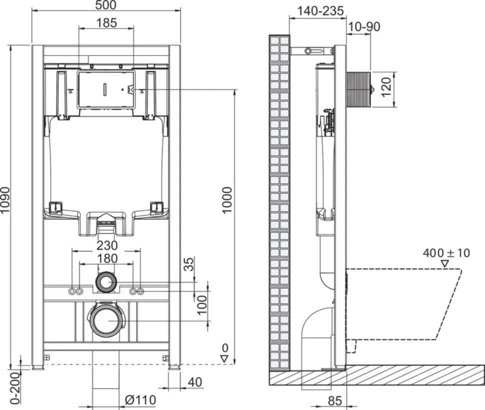 Комплект Унитаз подвесной BelBagno Loto BB070CHR/SC безободковый, с микролифтом, инсталляция BB002-80 с кнопкой BB014-SR-BIANCO