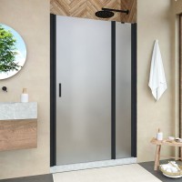 Душевая дверь в нишу Vegas Glass EP-F-1 Novo 155 02М 10 R профиль черный матовый, стекло сатин
