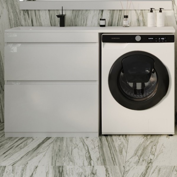 Тумба с раковиной Style Line Даллас 140 Люкс, напольная, 2 ящика L