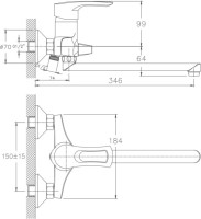 Универсальный смеситель Haiba HB66 HB2266