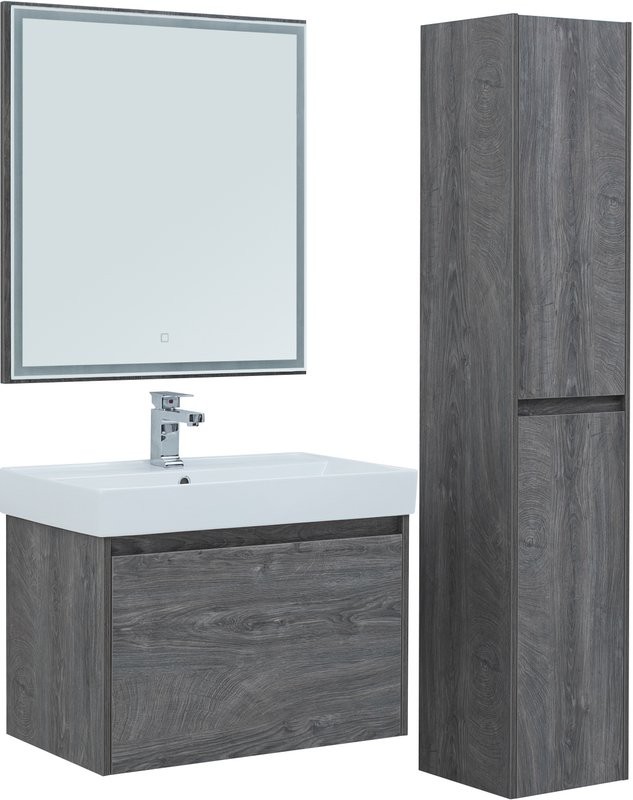 Тумба с раковиной Aquanet Nova Lite 75 дуб рошелье, 1 ящик
