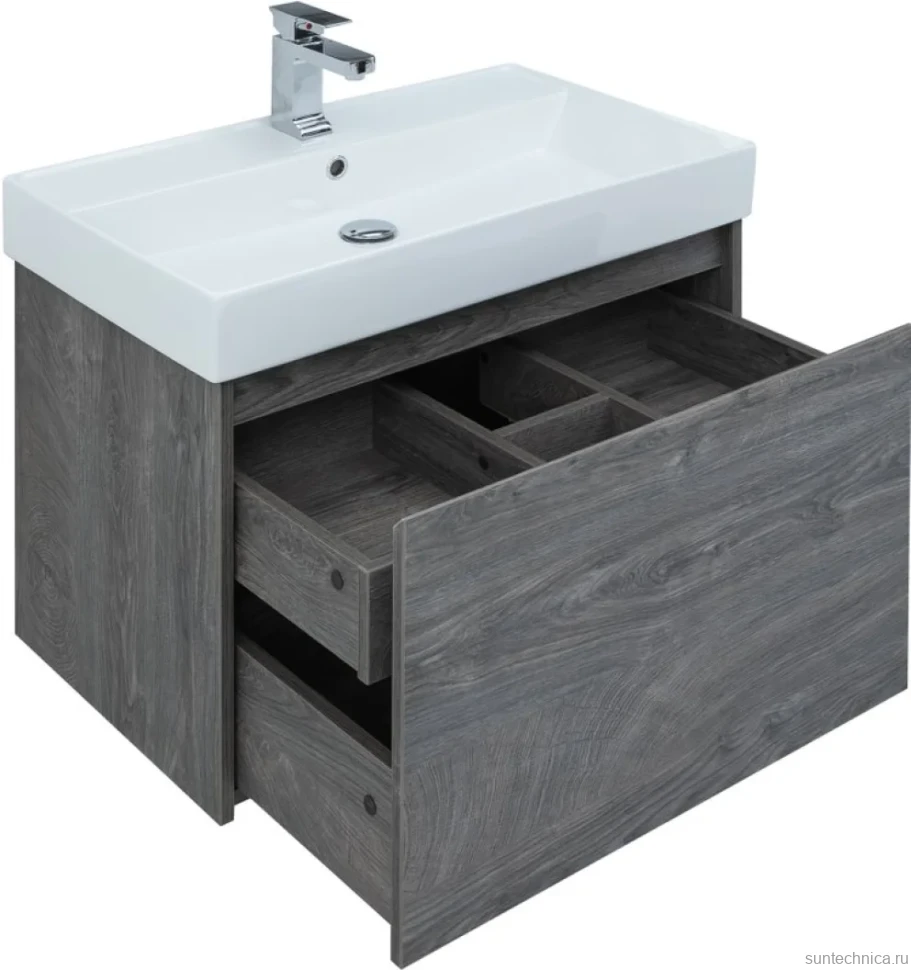 Тумба с раковиной Aquanet Nova Lite 75 дуб рошелье, 1 ящик