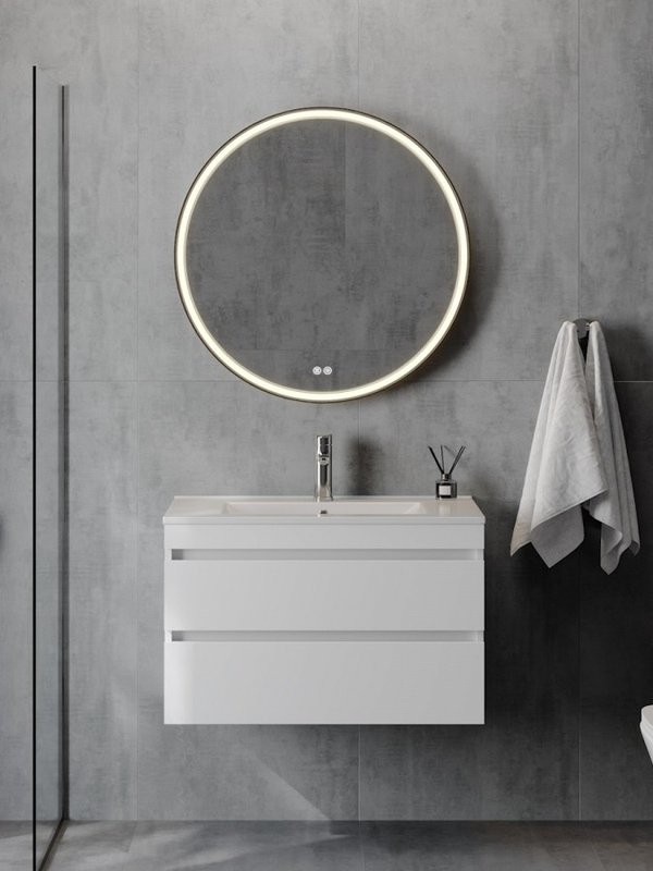 Тумба с раковиной Teymi Laina 80 матовая белая