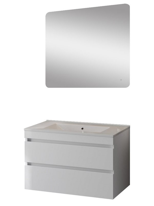 Тумба с раковиной Teymi Laina 80 матовая белая