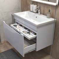 Тумба с раковиной Vigo Grani 80 подвесная, белая, раковина Como 80