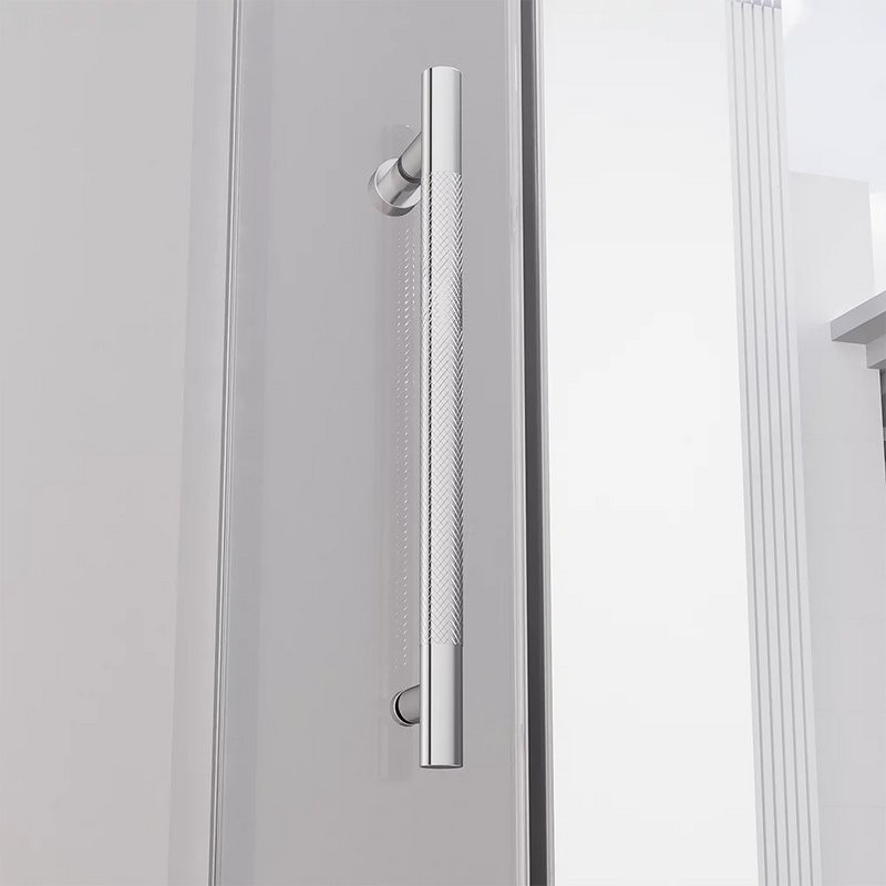 Душевая дверь в нишу Veconi Premium Alassio CH 140x200, профиль матовый хром, стекло прозрачное