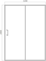 Душевая дверь в нишу Bravat Drop 120x200 раздвижная