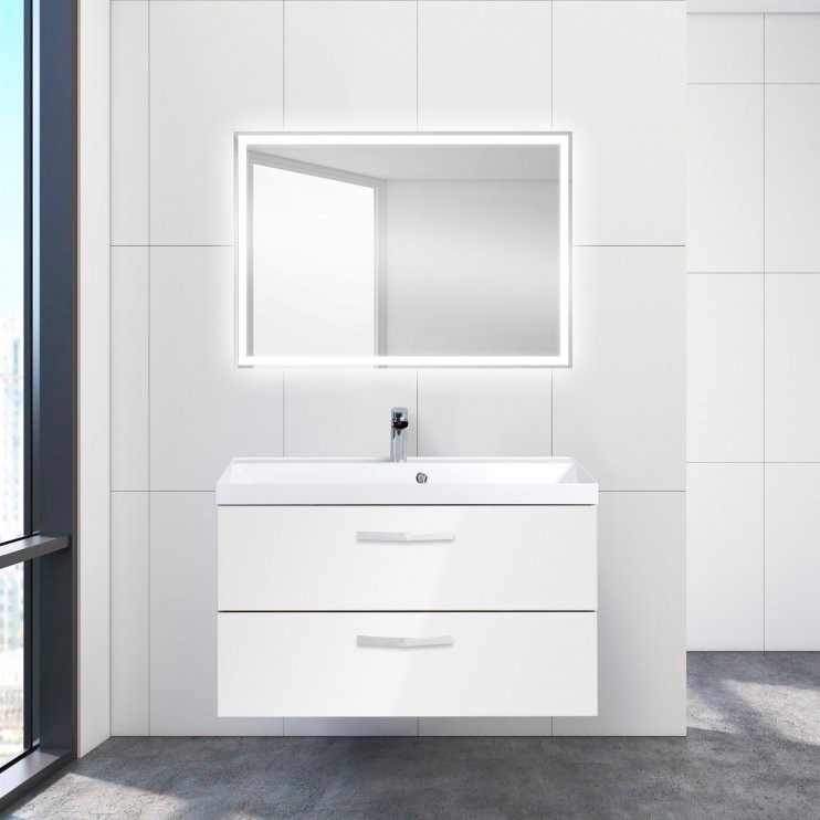 Мебель для ванной комнаты BelBagno Aurora 90 bianco lucido