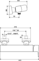 Смеситель для душа Ravak 10° Free X070132 нержавеющая сталь