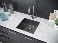 Комплект Мойка Paulmark Gerberg PM254444-GM вороненая сталь + Измельчитель Bone Crusher BC 810-SL Slim Line