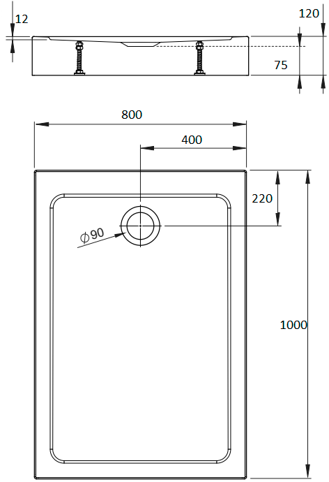 Поддон для душа Radaway Doros F Compact 100x80 с сифоном