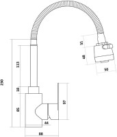 Смеситель для кухни Славен Сталь Ж СЛ-ОД-Ж25 с гибким изливом