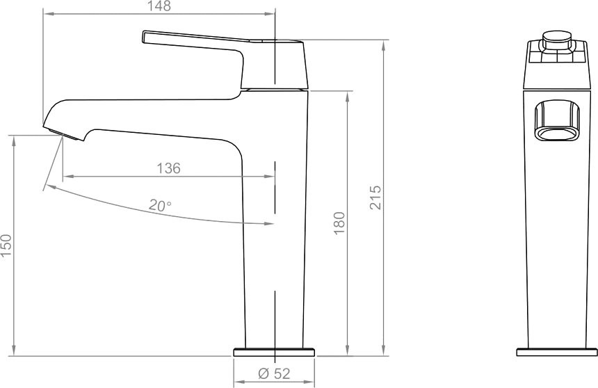 Смеситель для раковины RGW Shower Panels SP-301B черный