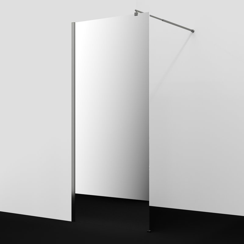 Душевая перегородка Wasserkraft Rur 30W 120 см, профиль графит, стекло зеркальное