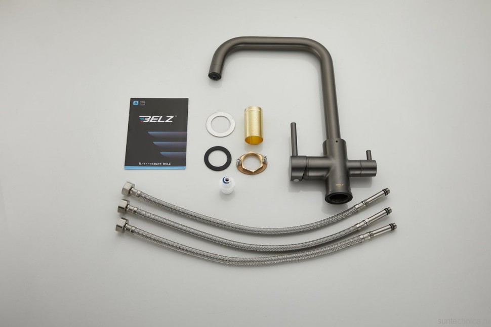 Смеситель для кухни BELZ B76802-3 вороненая сталь