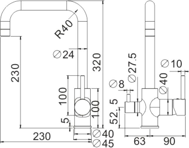 Смеситель для кухни BELZ B76802-3 вороненая сталь