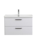 Мебель для ванной комнаты BelBagno Due 80 ручки матовый темный никель, белый металлик