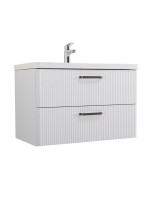 Мебель для ванной комнаты BelBagno Due 80 ручки матовый темный никель, белый металлик