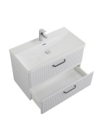 Мебель для ванной комнаты BelBagno Due 80 ручки матовый темный никель, белый металлик