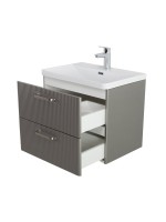 Тумба с раковиной BelBagno Due 60 ручки матовый атласный никель, сатин